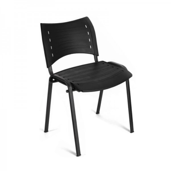 Cadeira Smart com estrutura epoxy negra e carcaça de plástica cor negra